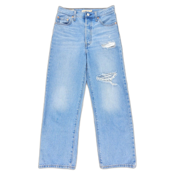LEVIS Ribcage Straight Ankle Jean In The Middle Distressed 90s Y2k Clean Girl 26 - Picture 1 of 9